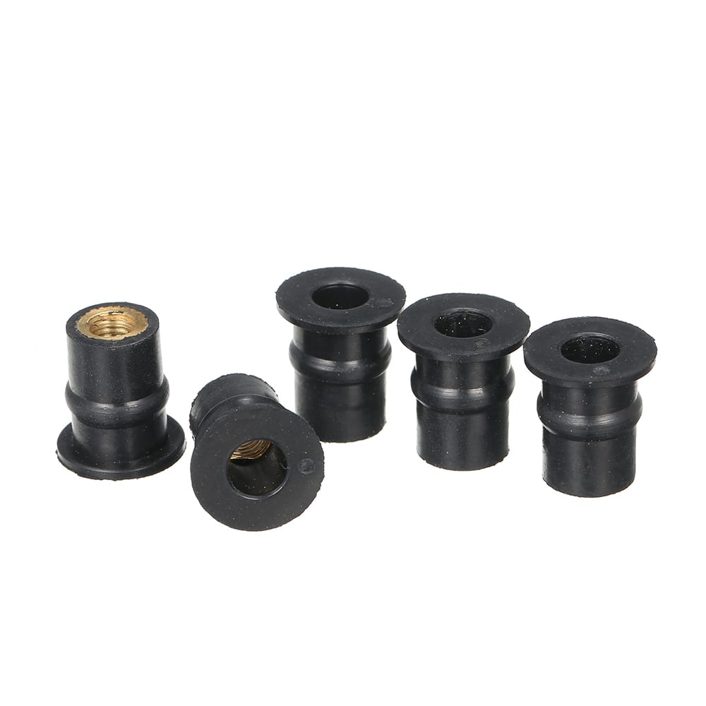 M5 Rubber Well Nuts 5MM Metric Motorcycle Windshield Shaft - 10PCS