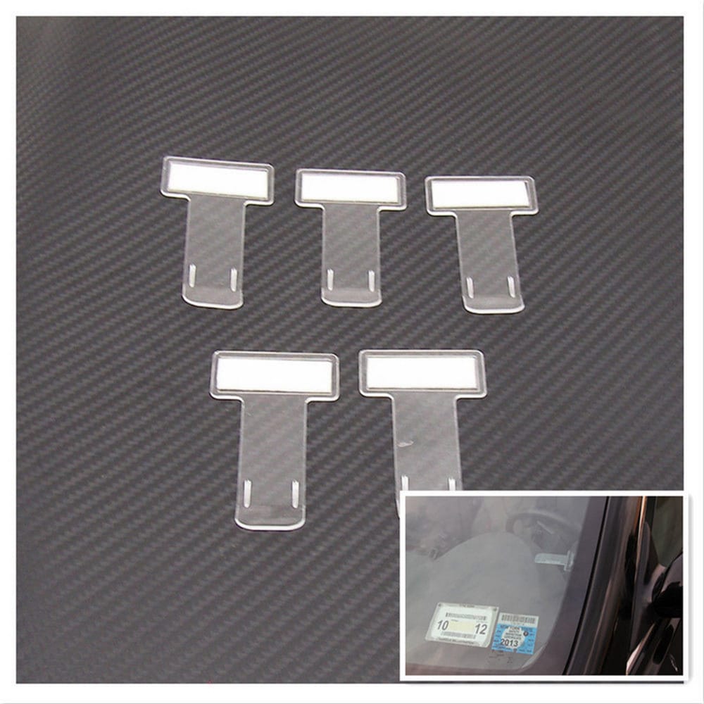5 Pieces Transparent Car Parking Ticket Holder Clip Plastic