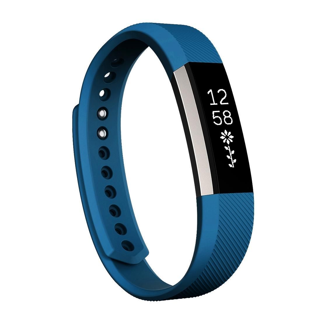 For Fitbit Alta Watch Oblique Texture Silicone Watchband, Large Size, Length: about 22cm (Blue)