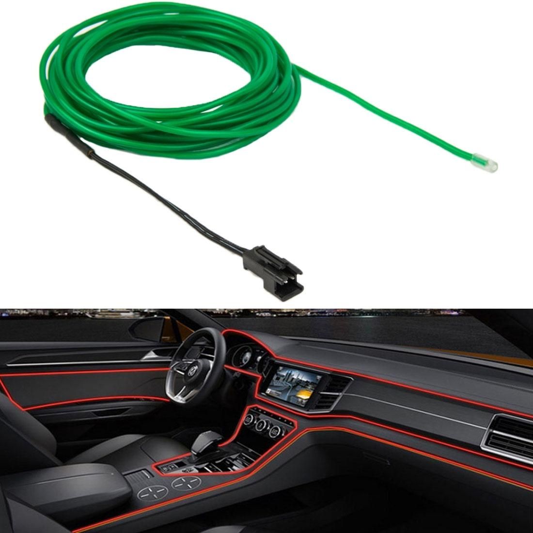 Waterproof Round Flexible Car Strip Light with Driver for Car Decoration, Length: 5m (Green)