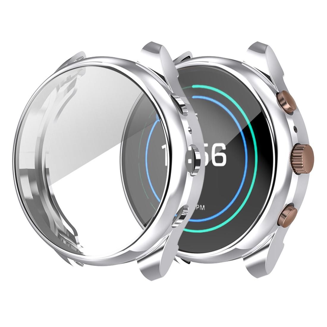 Suitable for Fossil Watch FTW 6022 Female 41mm Electroplated Full-shell TPU Anti-fall Protective Sleeve (Gray)