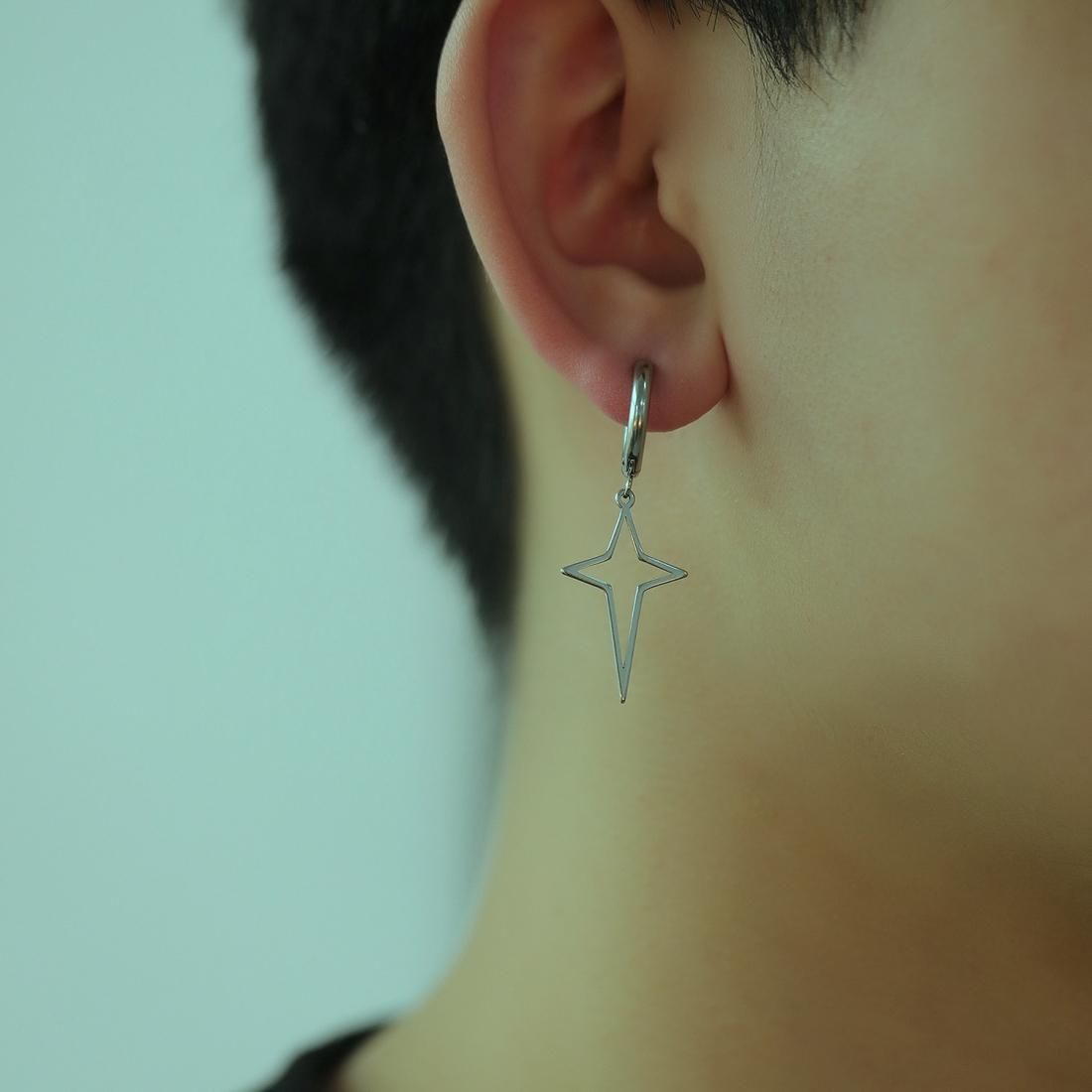 1 Pair OPK 598 Men Earrings Creative Cross Star Earrings Personality Geometric Earrings