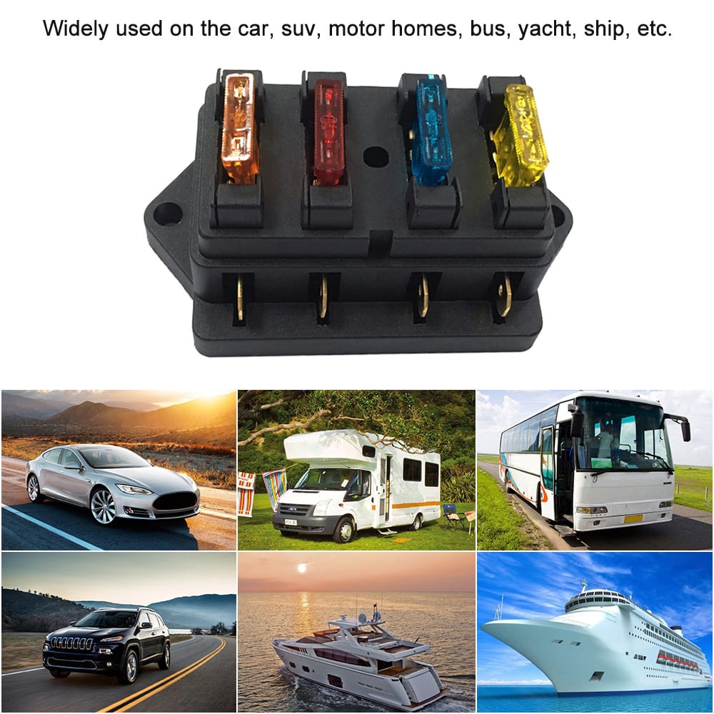 4 Way Fuse Holder Box Car Vehicle Automotive Circuit Blade - 4