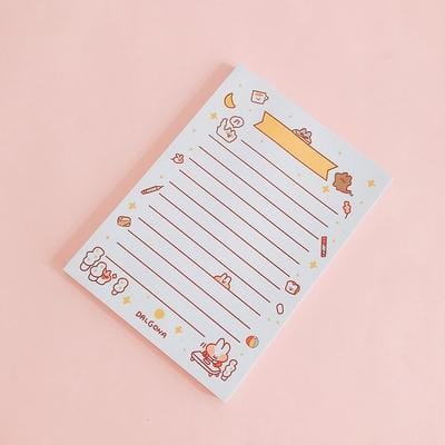 2 PCS Cute Cartoon Bread Bunny Note Book Hand Memo Material Notes Can Tear Memo Portable Notepad, Pages:80? (Simple Horizontal Line)