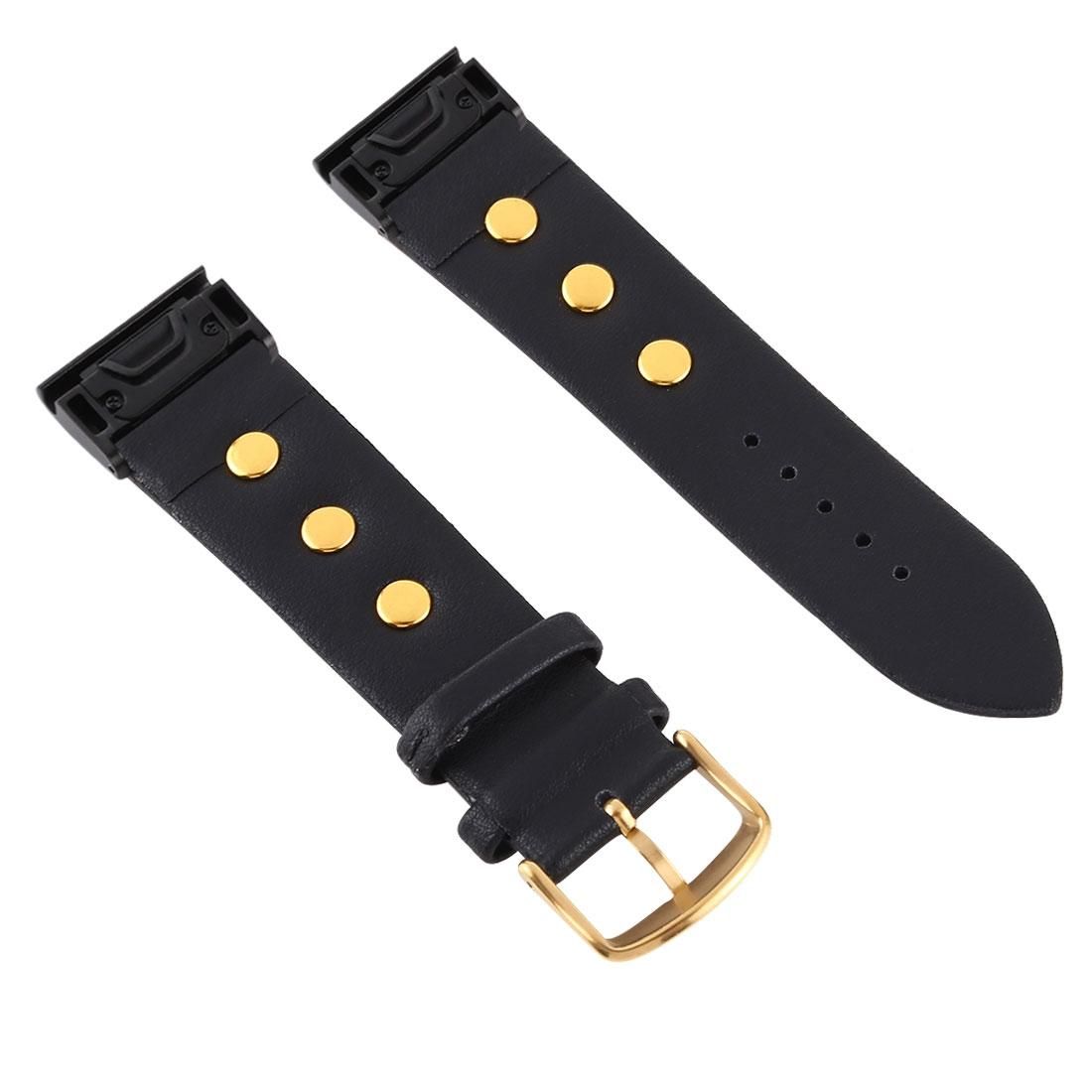 For Garmin Fenix 5X Rivet Leather Watchband (Beige)