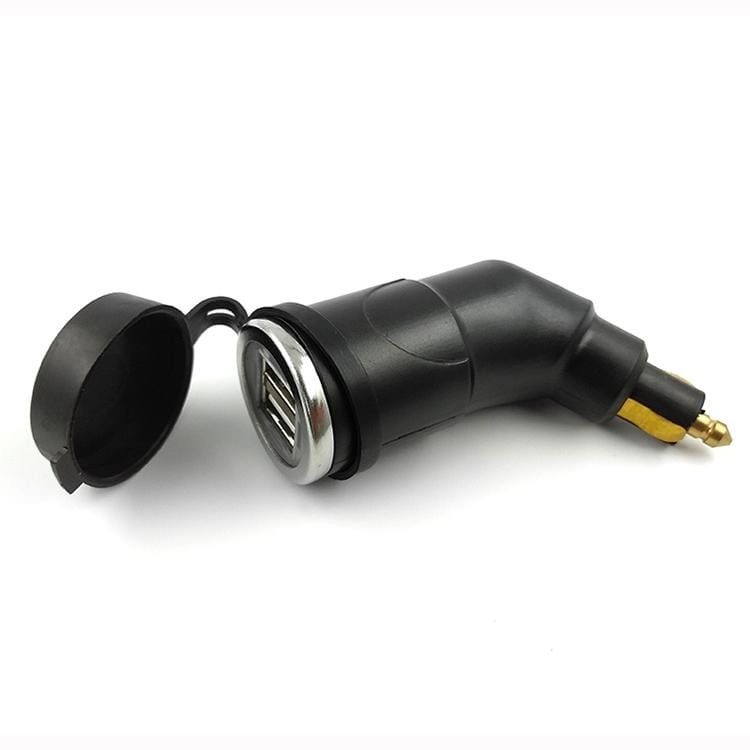 German European Standard Small Caliber Motorcycle Charger Cigarette Lighter Plug Elbow Phone Charger