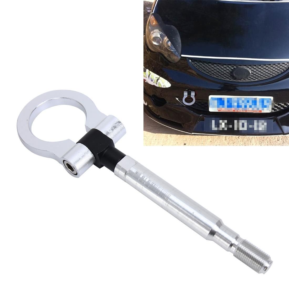Aluminum Track Racing Front Rear Bumper Car Trailer Ring For BYD (Silver)