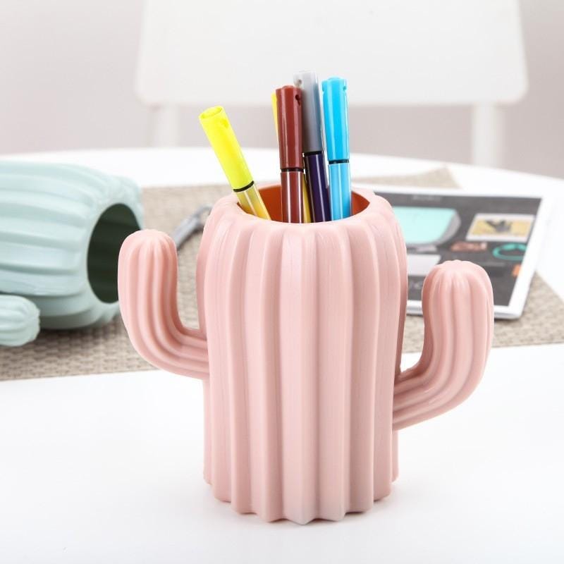5 PCS Multifunctional Cactus Pen Holder Desk Supplies Random Colour