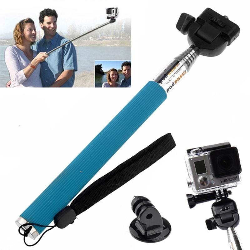 ST-55 Extendable Pole Monopod with Tripod Mount Adapter for GoPro HERO5 Session /5 /4 Session /4 /3+ /3 /2 /1, Xiaoyi Sport Cameras (Style1)
