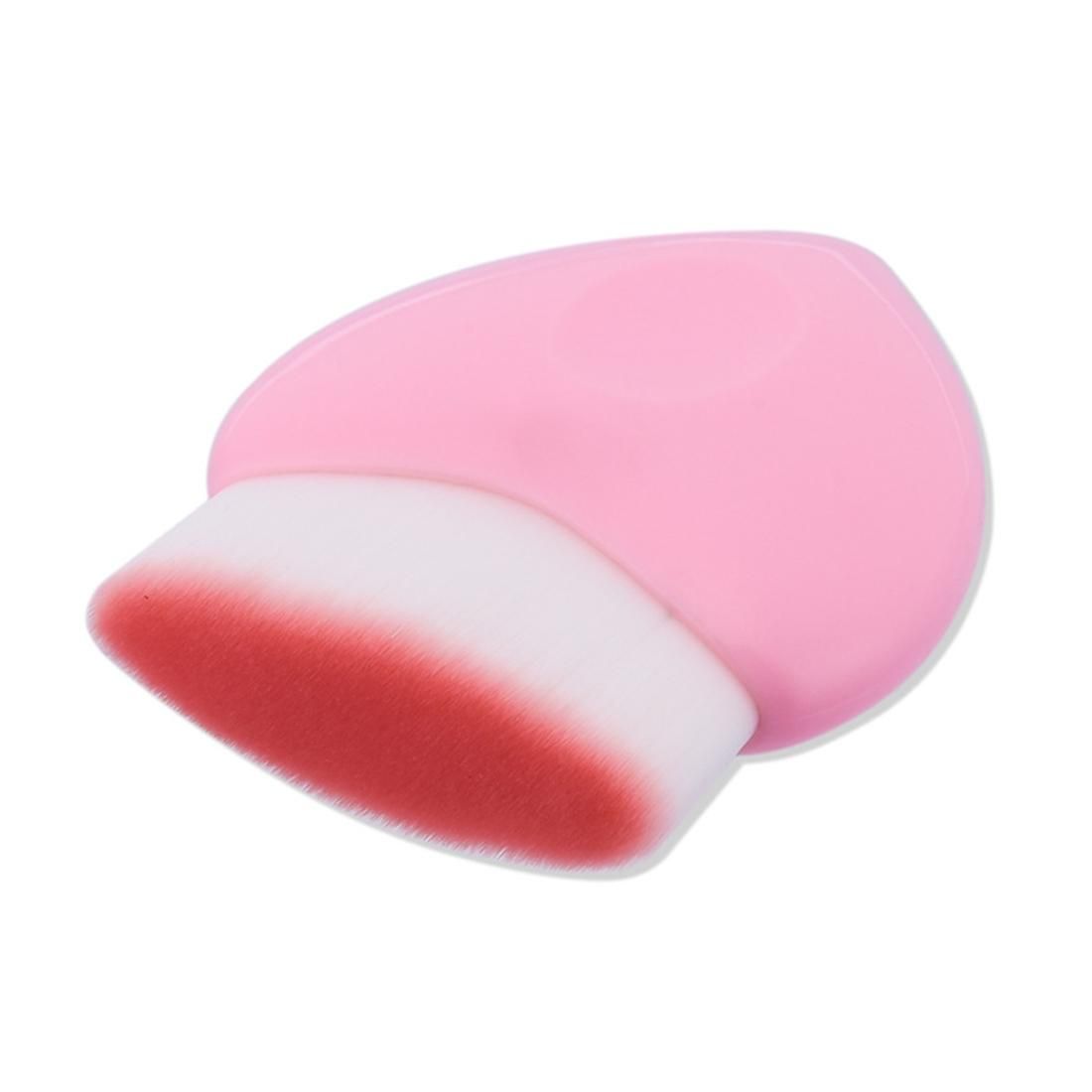 Heart Style Plastic Handle Flat Head Makeup Brush Cosmetic Foundation Cream Powder Blush Makeup Tool