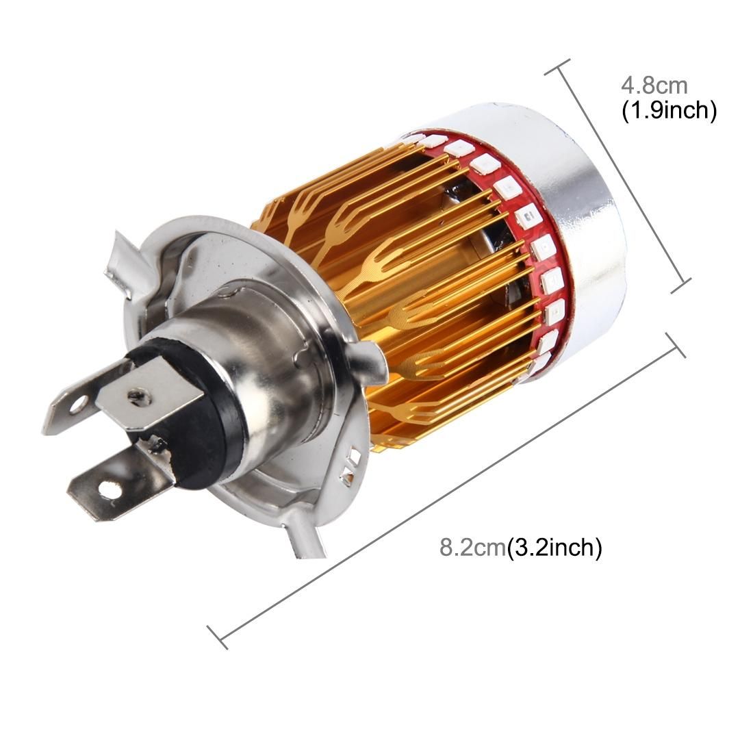 H4 9W 900 LM 6000K Static + Strobe Light Motorcycle Headlight Lamp with 3 COB White Light Lamps and Red Light+Pink Light+Blue Light LED Lamps, DC 12-30V