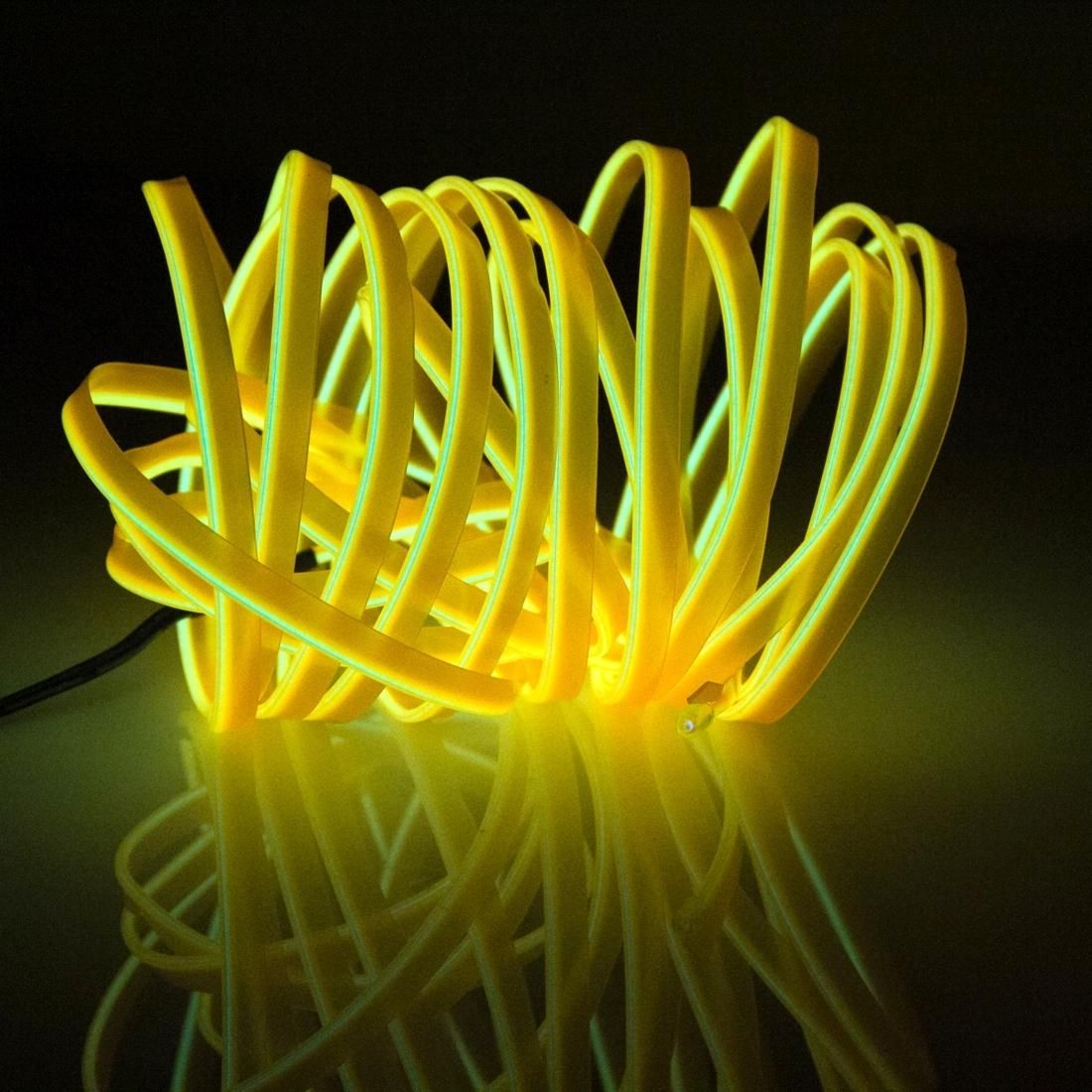EL Cold Yellow Light Waterproof Flat Flexible Car Strip Light with Driver for Car Decoration, Length: 5m (Orange)