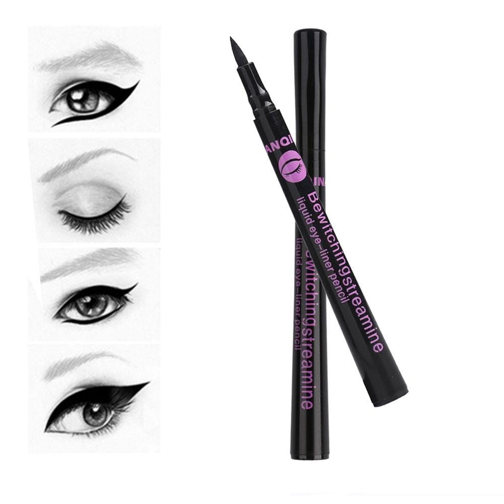3 PCS Beauty Fashion Style Black Long-lasting Waterproof Liquid Eyeliner Eye Liner Pen Pencil Makeup Cosmetic Tool (Black)