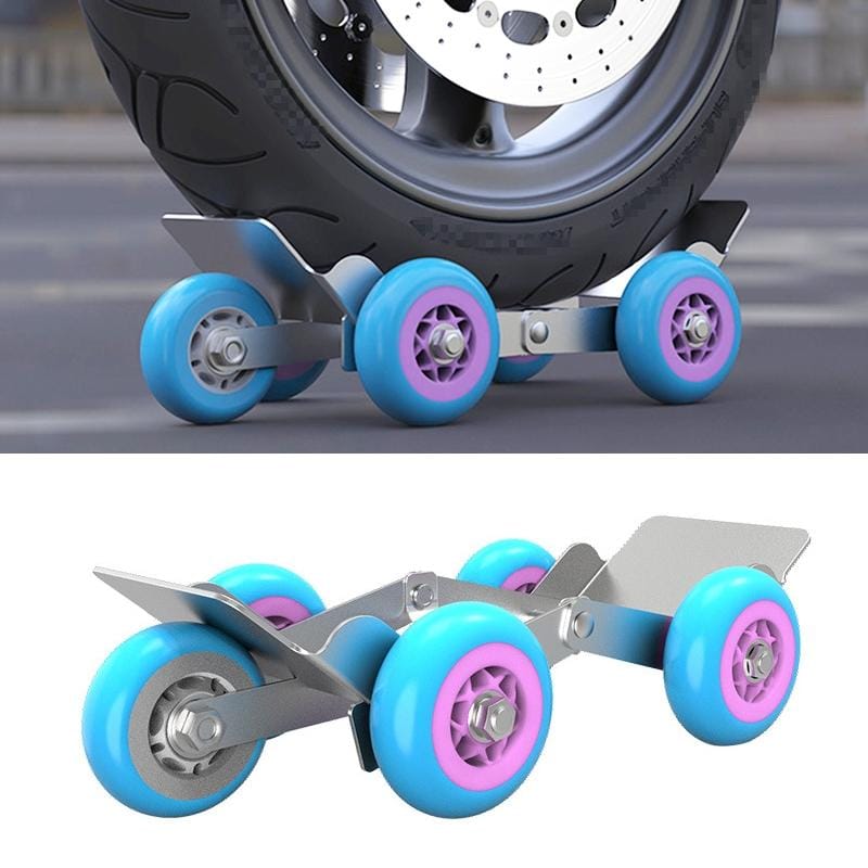 Motorcycle / Ebike Flat Tire Wheel Puller Booster Trailer Electric Emergency Help Self-rescue Traile with 5 Wheels Random Color Delivery
