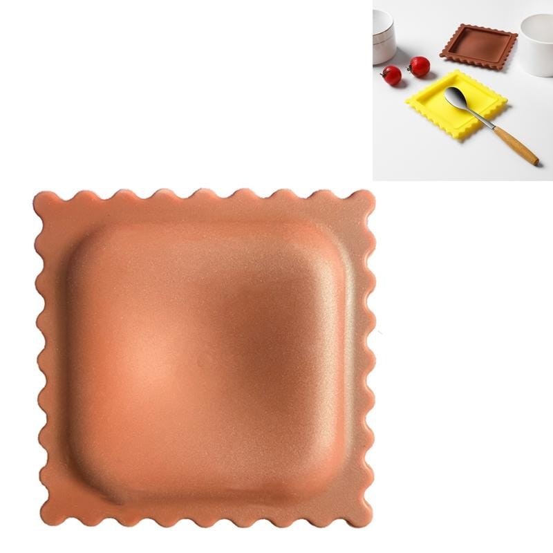 3 PCS Biscuit Shape Desktop Silicone Heat Insulation Anti-Scalding Soup Spoon Pad (Brown)