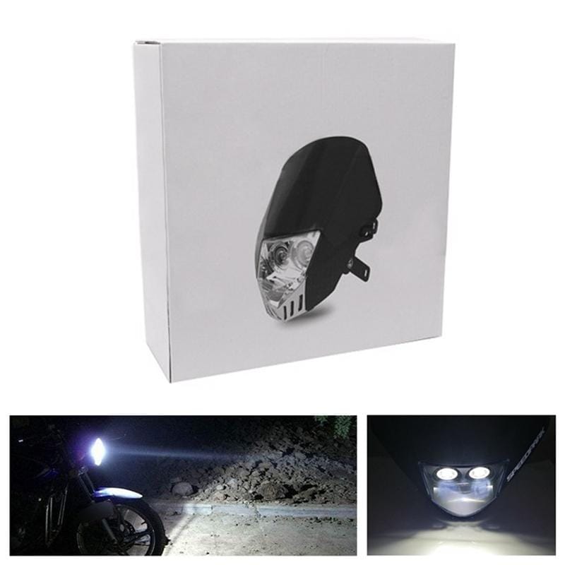 Speedpark KTM Cross-country Motorcycle LED Headlight Grimace Headlamp Assembly (White + Black)