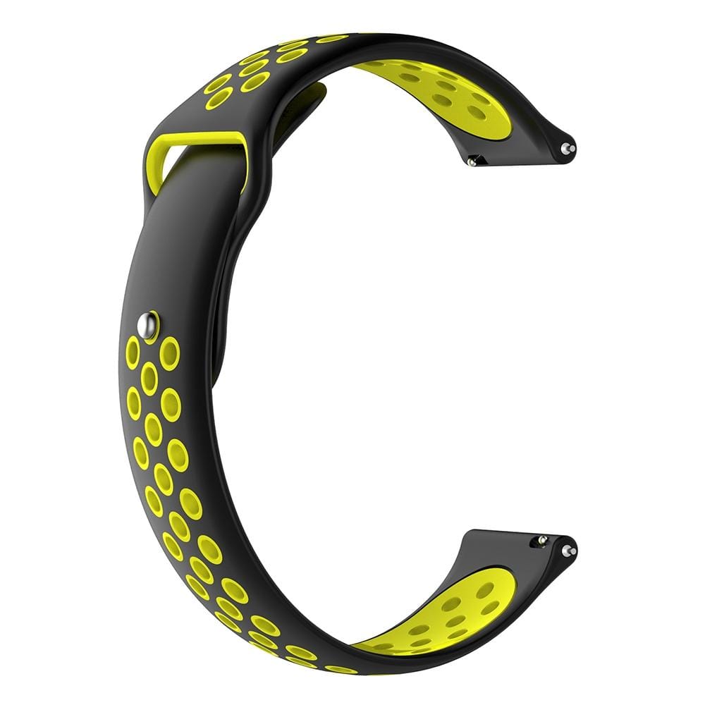 For Garmin Fenix Chronos Two-colors Replacement Wrist Strap Watchband (Black Yellow)