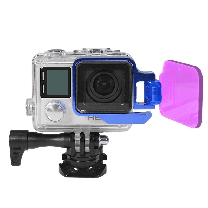 NEOpine CNC Metal Frame Light Motion Night Underwater Filter for GoPro HERO4 / 3+ (Blue)