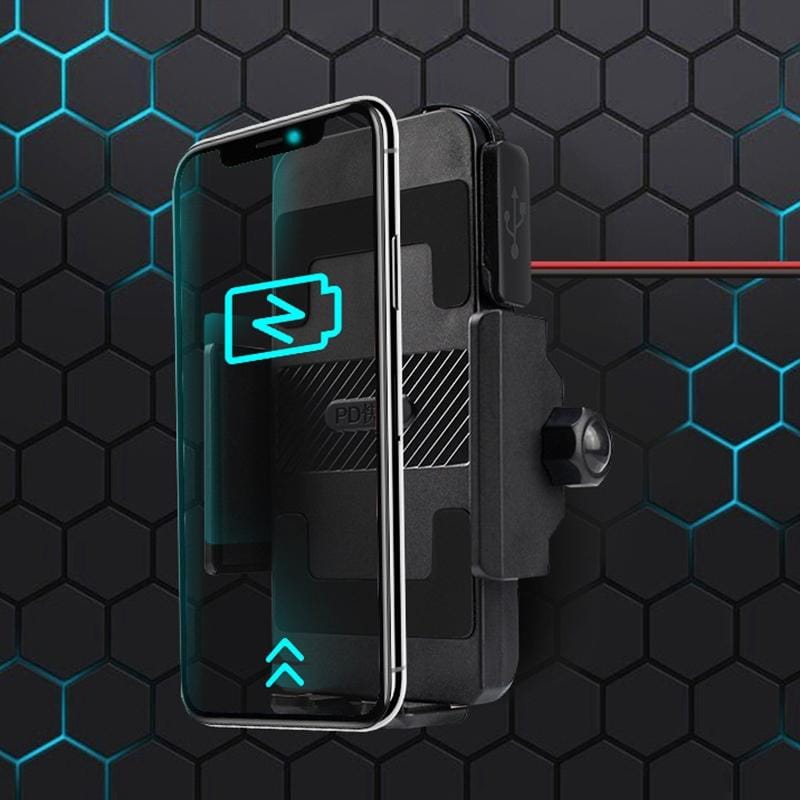 Portable Motorcycle QC3.0 USB Charger Mobile Phone Holder