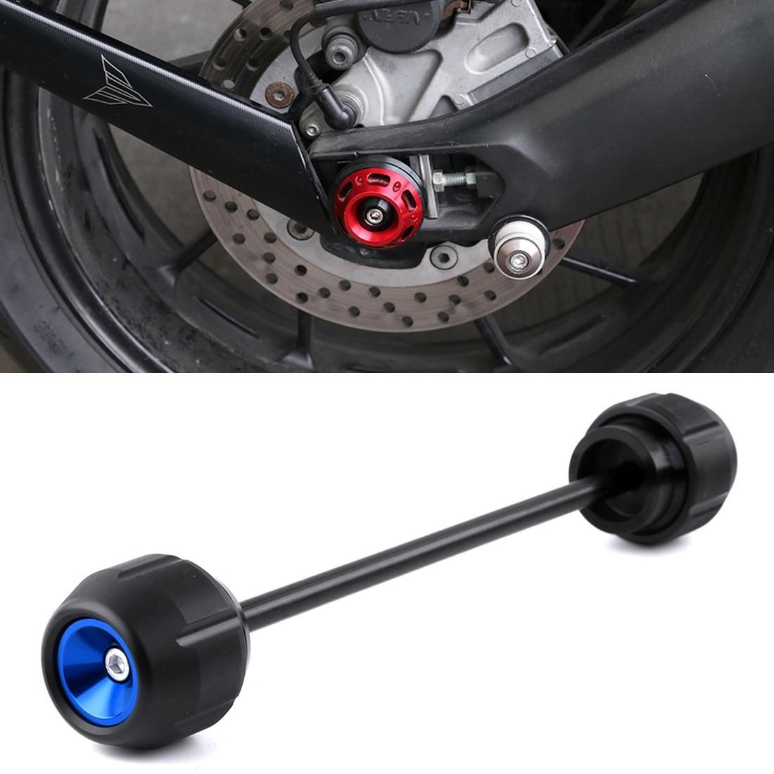 Modified Rear Wheels Drop Resistance Aluminum Alloy Ball Crash Protection Bars for Yamaha FZ09 MT-09 (Blue)