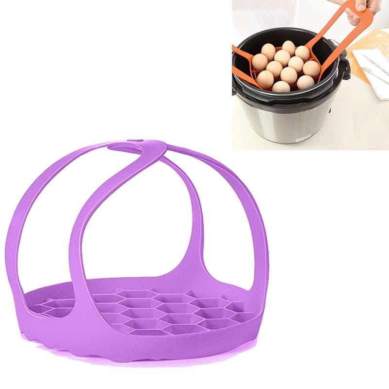 2 PCS Silicone Steamer Egg Cooker Silicone Steamer Basket, Size:8 Inches (Purple)