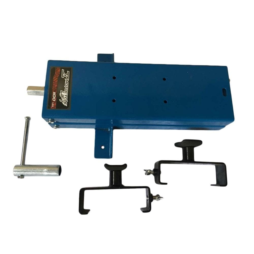 Steel Scissor Lifting Adjustable Platform for Motorcycle, with Fixation Clamp, Load-bearing: 1100lbs (Blue)