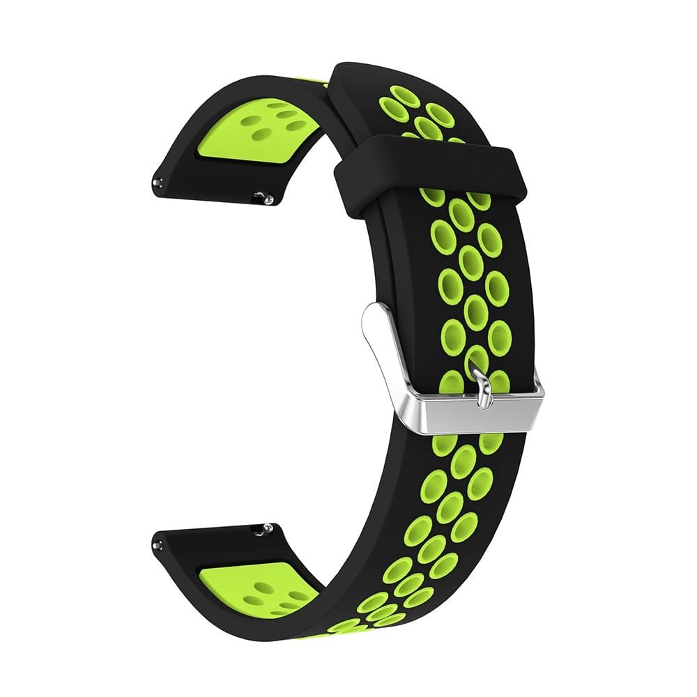 Metal Buckle Two-color Round Hole Silicone Wrist Strap Watch Band for Galaxy Watch Active 20mm (Style15)