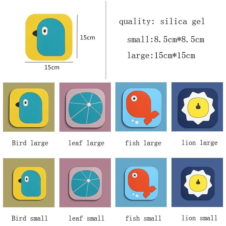 2 PCS Creative Cartoon Insulation Pad Home Dining Mat Coaster Silicone Anti-scalding Bowl Mat, Size:L (Fish)