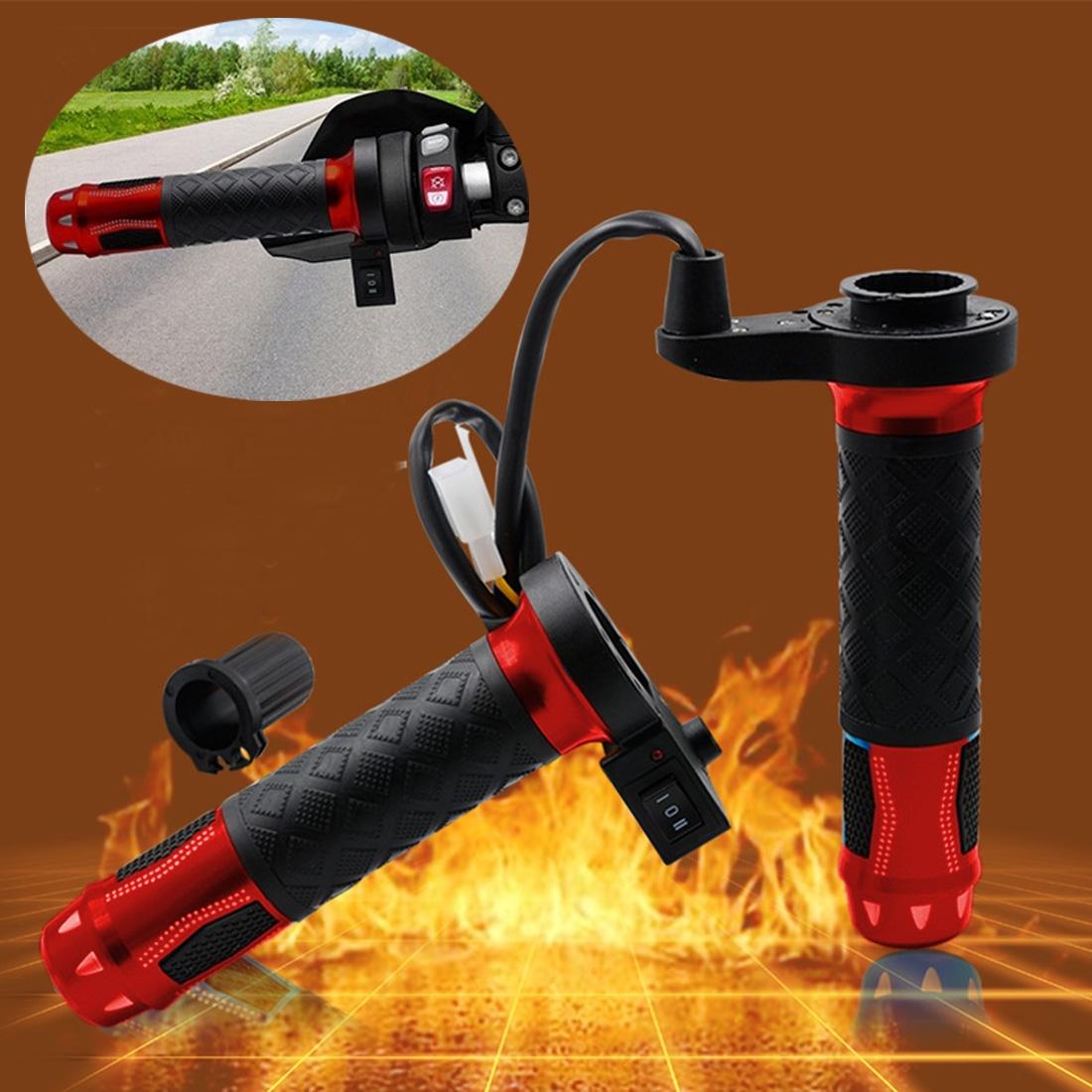CS-764A3 12V Motorcycle Scooter Aluminum Alloy Electric Hand Grip Cover Heated Grip Handlebar (Red)