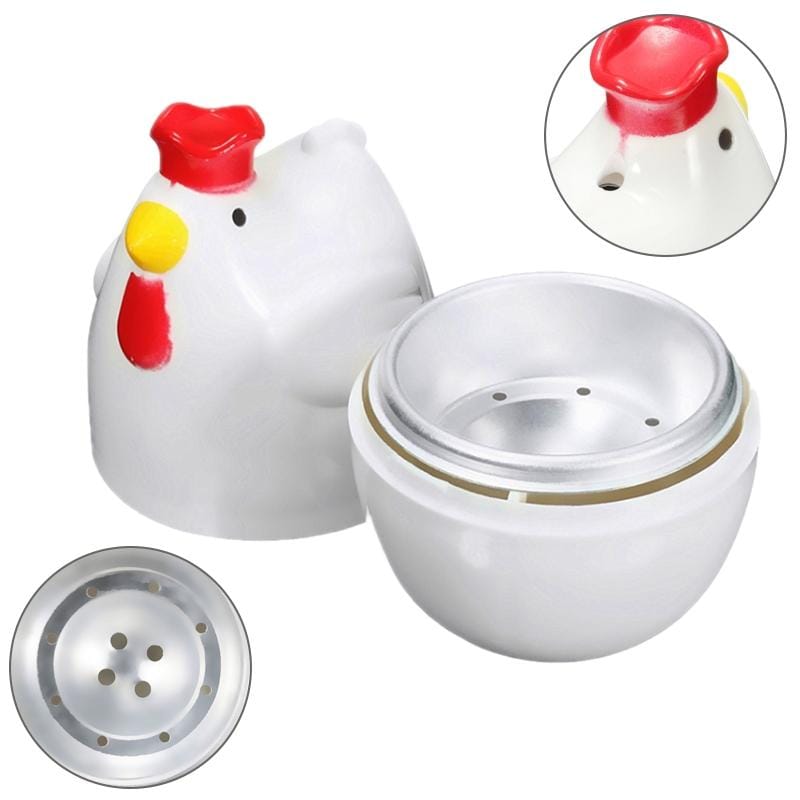 Boiled Egg Steamer Microwave Egg Cooker Cooking Tools Kitchen Gadgets (White)