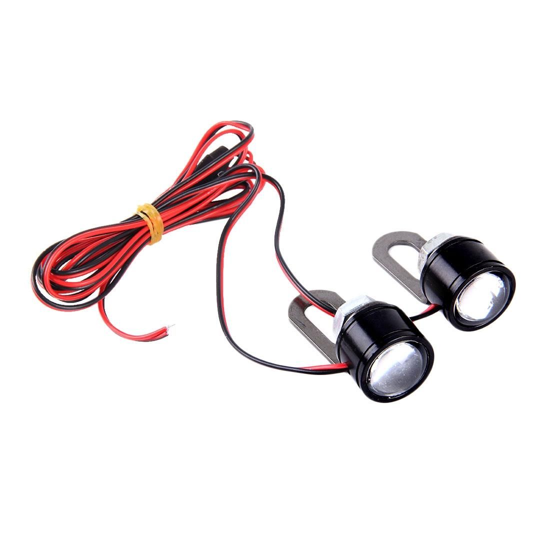 2 PCS 12V 3W  White Light Eagle Eyes LED Strobe Light For Motorcycle ?Wire Length: 90cm (Style4)