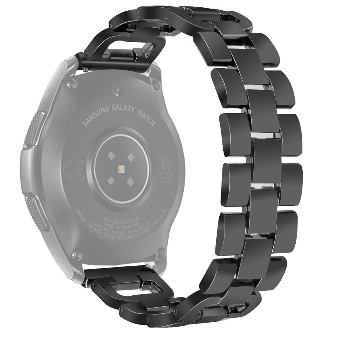 For Galaxy Watch Active 2 Metal Diamond-studded D-chain Watch Strap Watchband, Size:22mm (Black)
