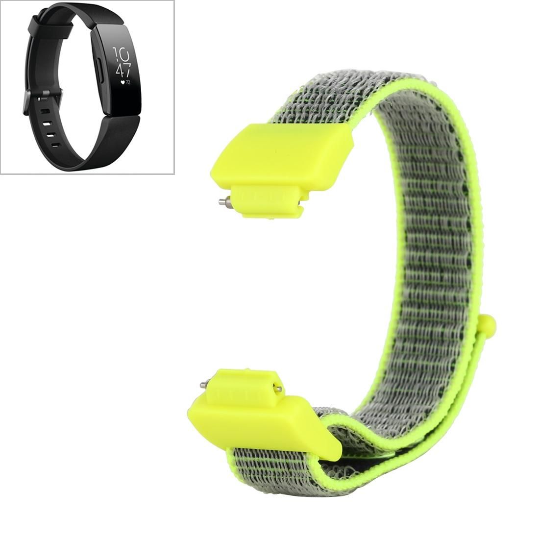 For Fitbit Inspire/ Inspire HR Nylon Watchband with Hook and Loop Fastener (Yellow Grey)