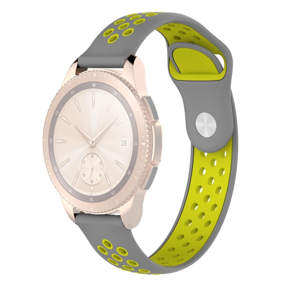 Double Color Wrist Strap Watch Band for Galaxy Watch 42mm (Yellow + Grey)