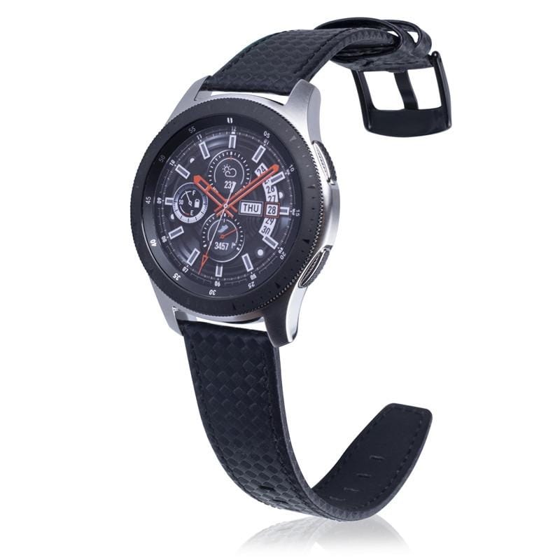 22mm For Huawei Watch GT2e GT2 46mm Carbon fiber leather strap (Black)
