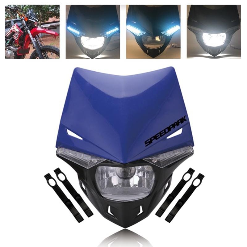 Speedpark Cross-country Motorcycle LED Headlight Headlamp Assembly for (Blue)