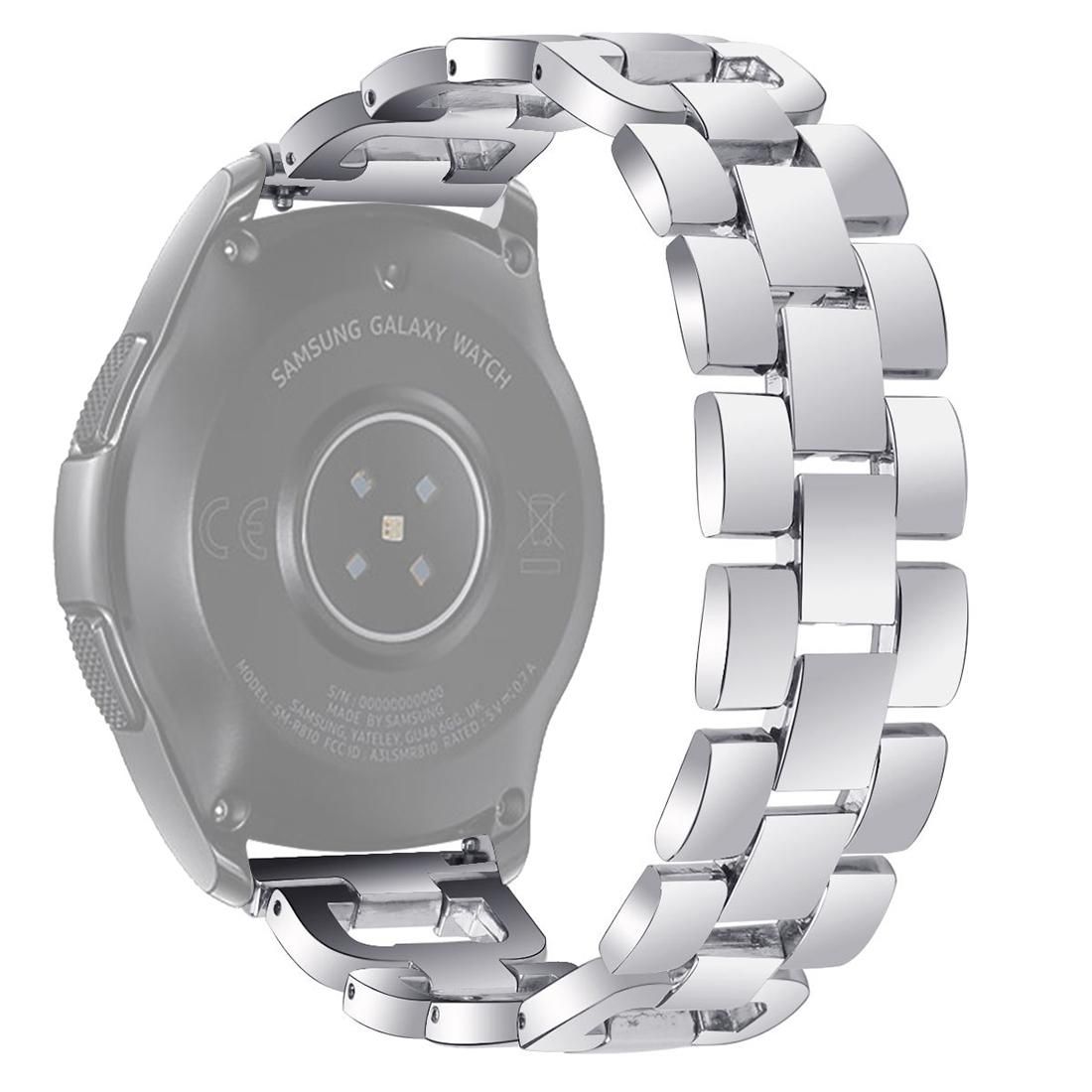 For Galaxy Watch Active 2 Metal Diamond-studded D-chain Watch Strap Watchband, Size:22mm (Silver)