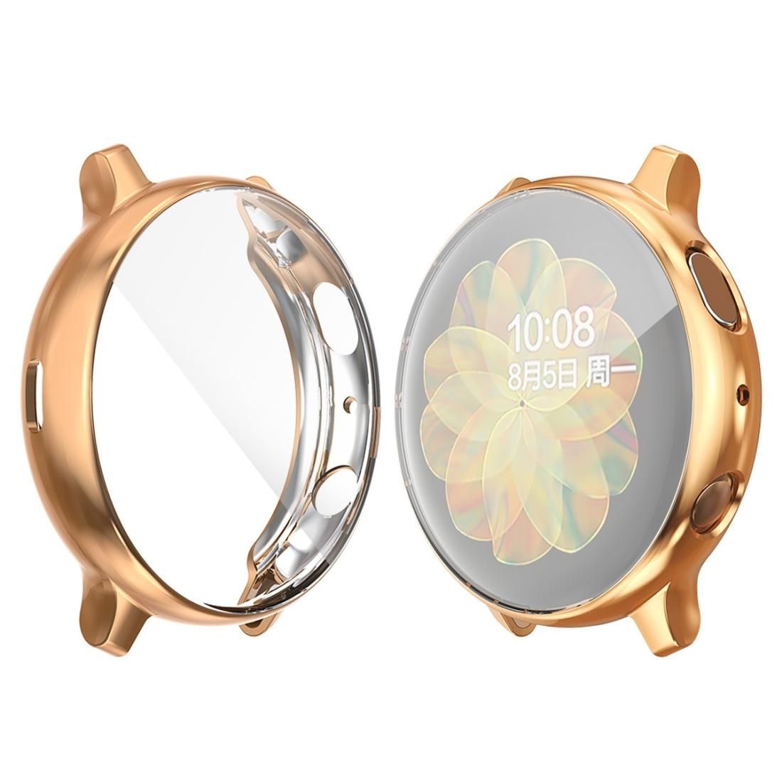 For Samsung Galaxy Watch Active 2 40mm ENKAY Hat-prince Full Coverage Electroplate TPU Case (Rose Gold)