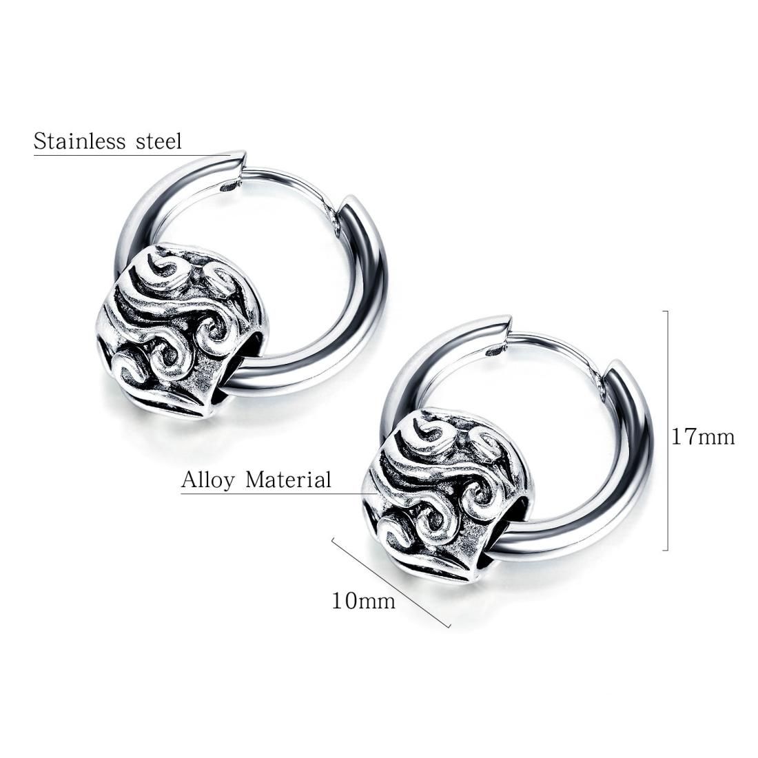 5 Pairs OPK 601 Street Simple Circle Geometric Retro Diverse Stud Earrings Men Jewelry