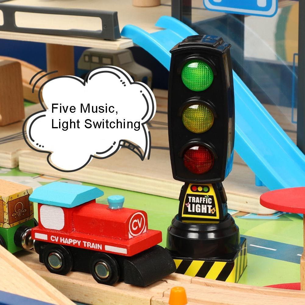 Electric Light and Music Can Switch Children Traffic Lights Traffic Lights Toy Model (Black)