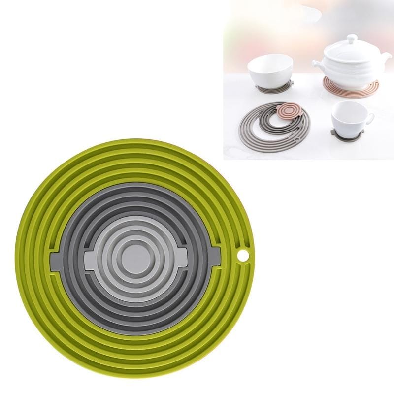 3 in 1 Round Silicone Heat Insulation Pad High Temperature Resistant Multifunctional Tableware Pad Combination Pot Pad Coaster (L1)