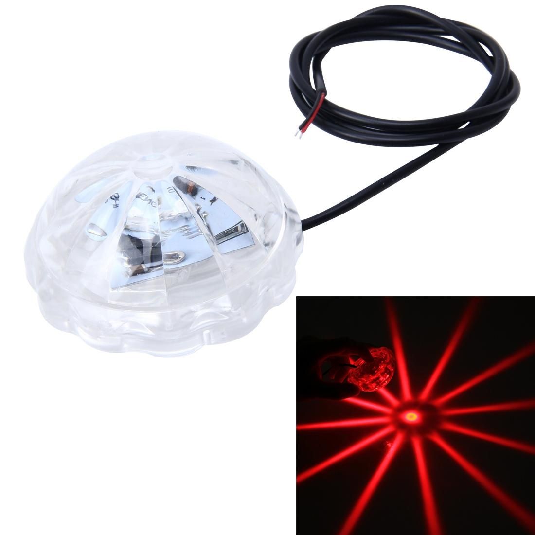 SRF-3089 DC8-80V 5W 300LM Chassis Light For Motorcycle,Wire Length: 76cm (Red Light)