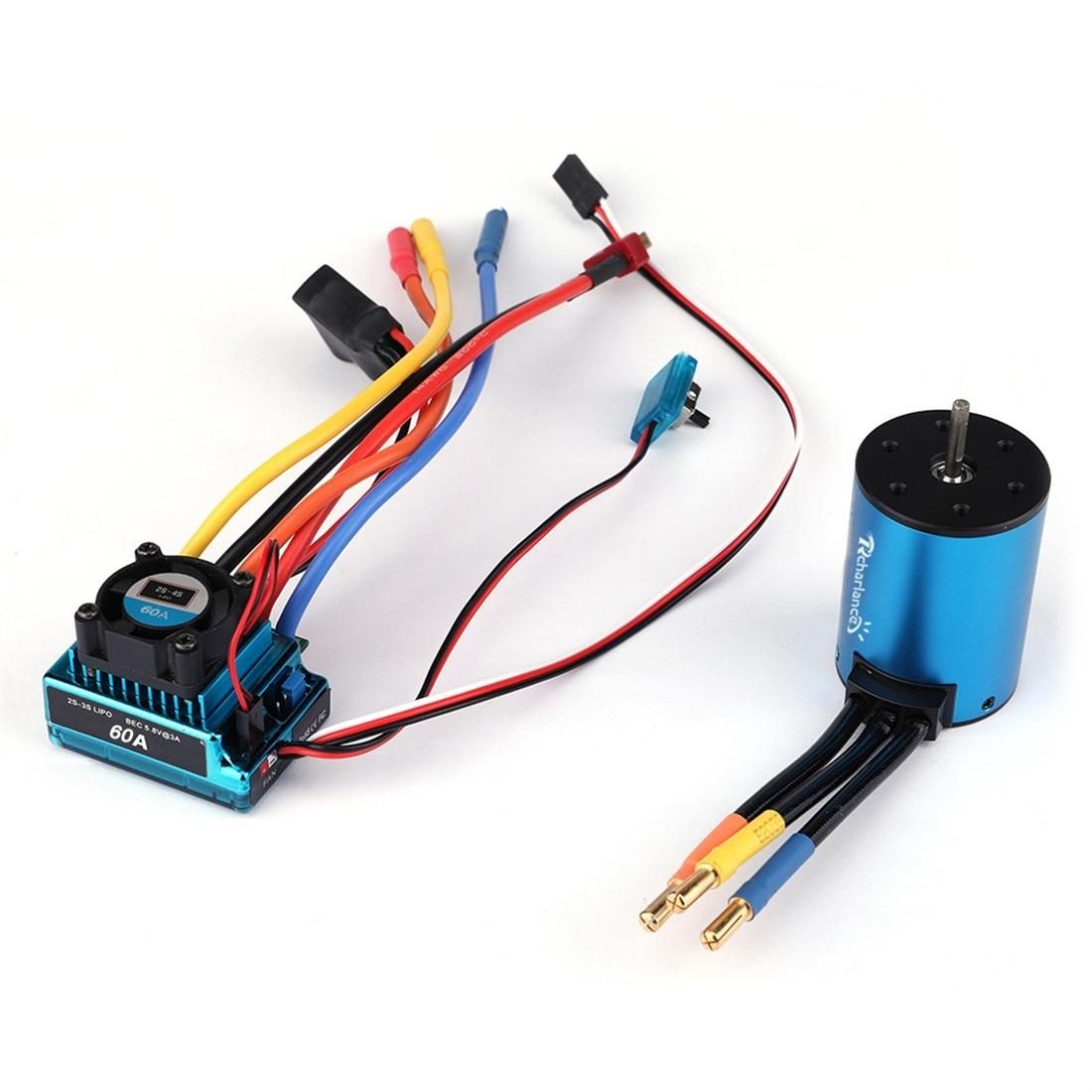 60A 3650 3900kv Waterproof Remote Control Car Motor Electronic Speed Controller ESC Accessories