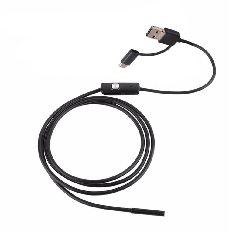 AN100 3 in 1 IP67 Waterproof USB-C / Type-C + Micro USB + USB HD Endoscope Hard Tube Inspection Camera for Parts of OTG Function Android Mobile Phone, with 6 LEDs, Lens Diameter:7mm (Length: 10m)