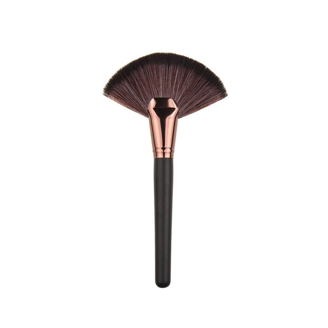 Wooden Handle Powder Foundation Cosmetic Makeup Fan-shaped Brush Tool
