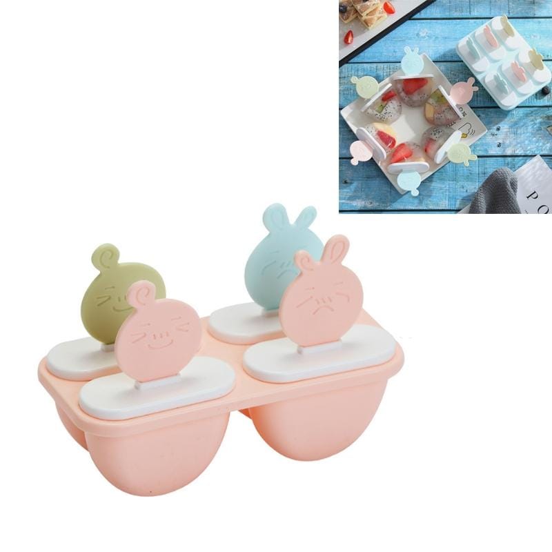 Creative Cute DIY Cartoon Combination Popsicle Ice Cream Mould, Style:Popsicle (Pink)