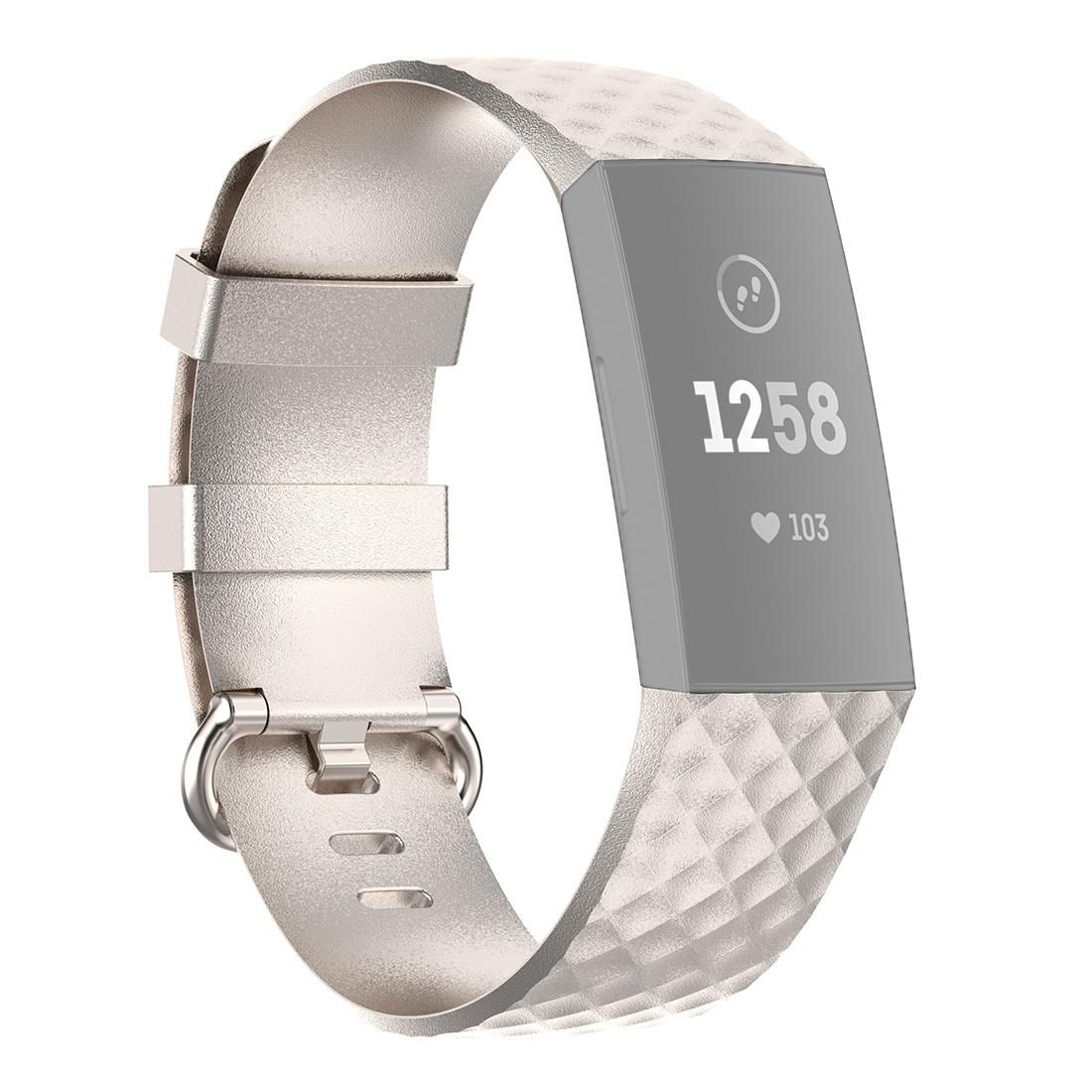 Color Buckle TPU Wrist Strap Watch Band for Fitbit Charge 4 / Charge 3 / Charge 3 SE, Size: S (Champagne)