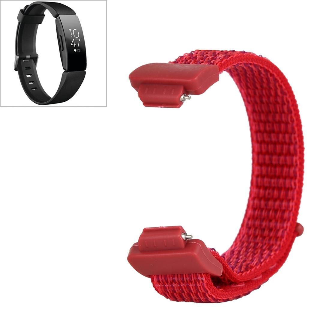For Fitbit Inspire/ Inspire HR Nylon Watchband with Hook and Loop Fastener (Red)