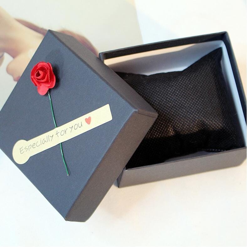 30 PCS Creative Rose Flower Jewelry Box Bracelet Watch Box (Black)