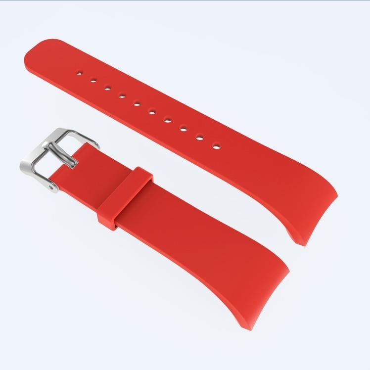 Solid Color Leather Wrist Strap Watch Band for Galaxy Gear Fit2 R360 (Melon Red)